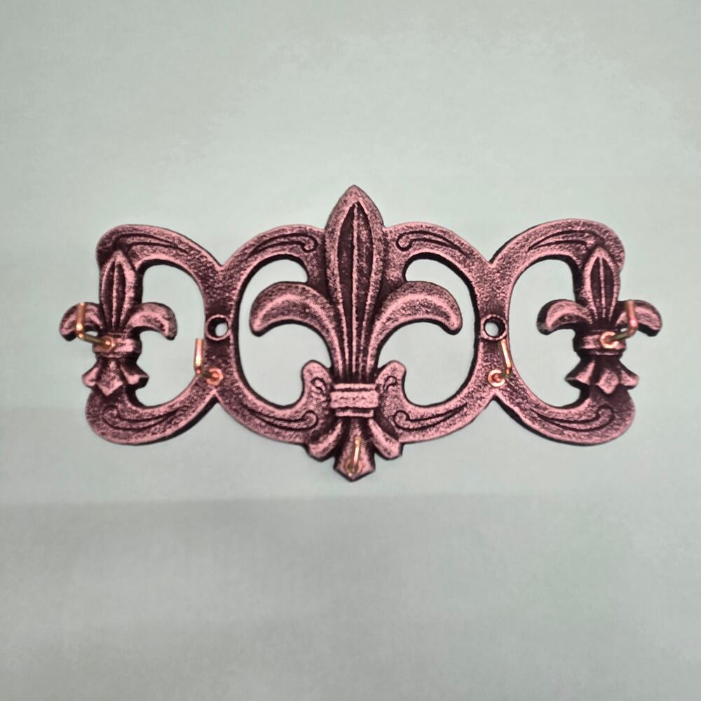 Vintage Rustic Cast Iron Fleur-de-Lis Wall Plaque French Country Home Decor